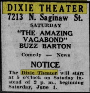 Dixie Theatre - May 31 1929 Article